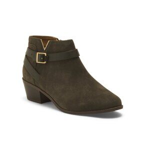 VIONIC Dark Khaki Wide Suede Farrah Comfort Booties